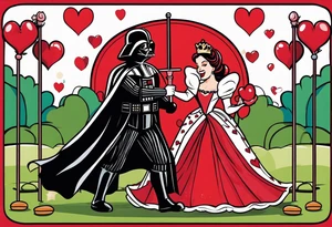 Darth Vader playing croquet with the queen of hearts tattoo idea