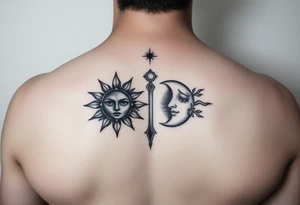 sunface (sunsign in aquarius) & moonface (moonsign in pisces) astrology / yang and yang inspired tattoo idea