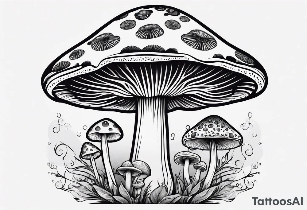 mushroom psychedelic tattoo idea