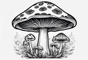 mushroom psychedelic tattoo idea