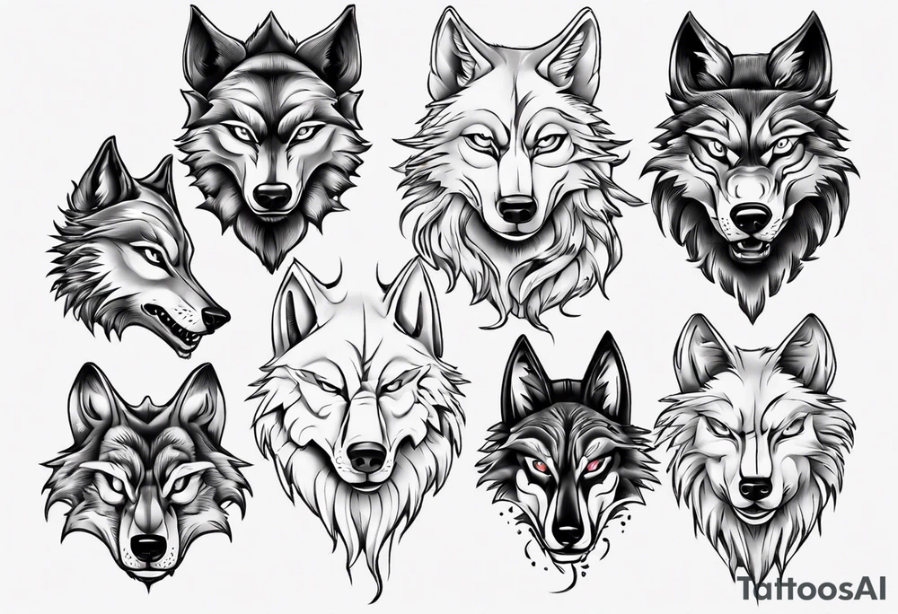 wolfs head tattoo idea