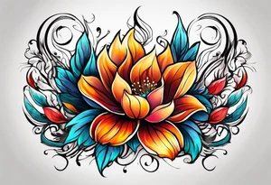flower fire for a male tattoo idea