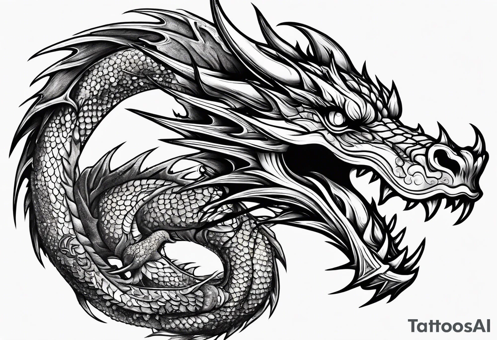 Fire breathing dragon tattoo idea