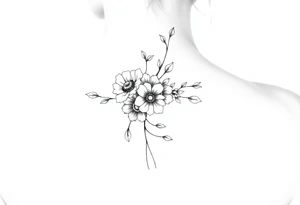 Delicate floral spine tattoo tattoo idea