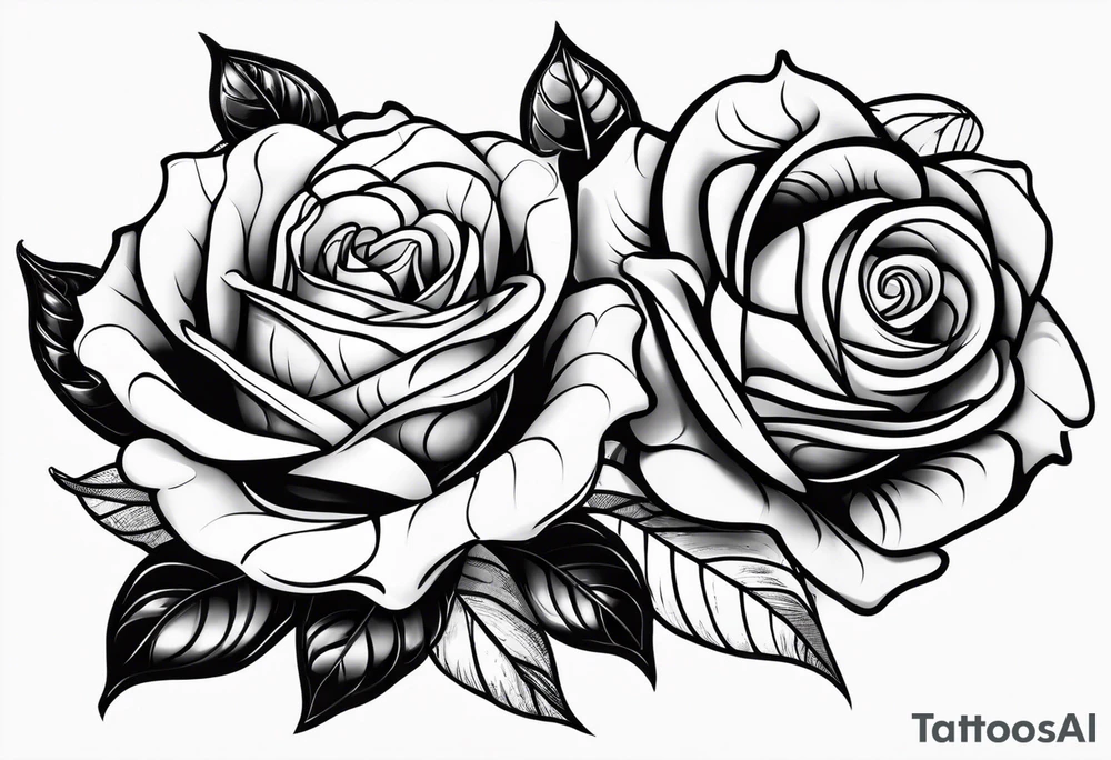 two roses with snake in between tattoo idea