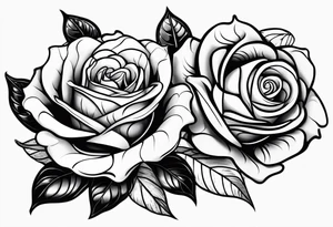 two roses with snake in between tattoo idea