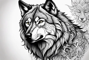 Spiritual wolf tattoo idea