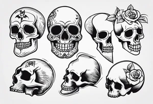 Memento mori writen skull sleeve tattoo design tattoo idea