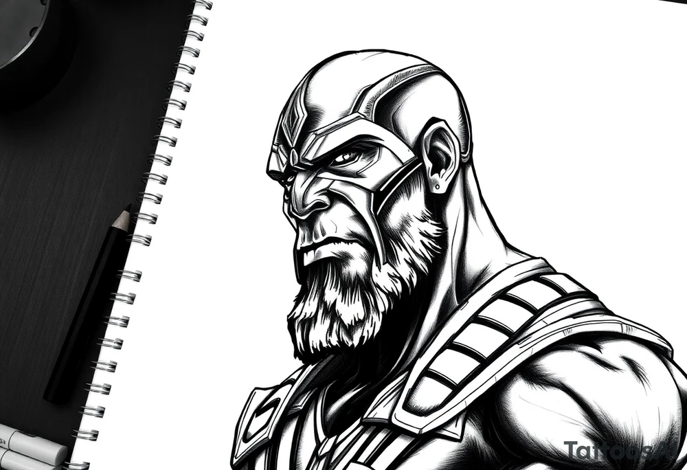 thanos with infinity gaulet tattoo idea
