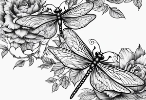 Wrap around vine with dragonfly tattoo idea