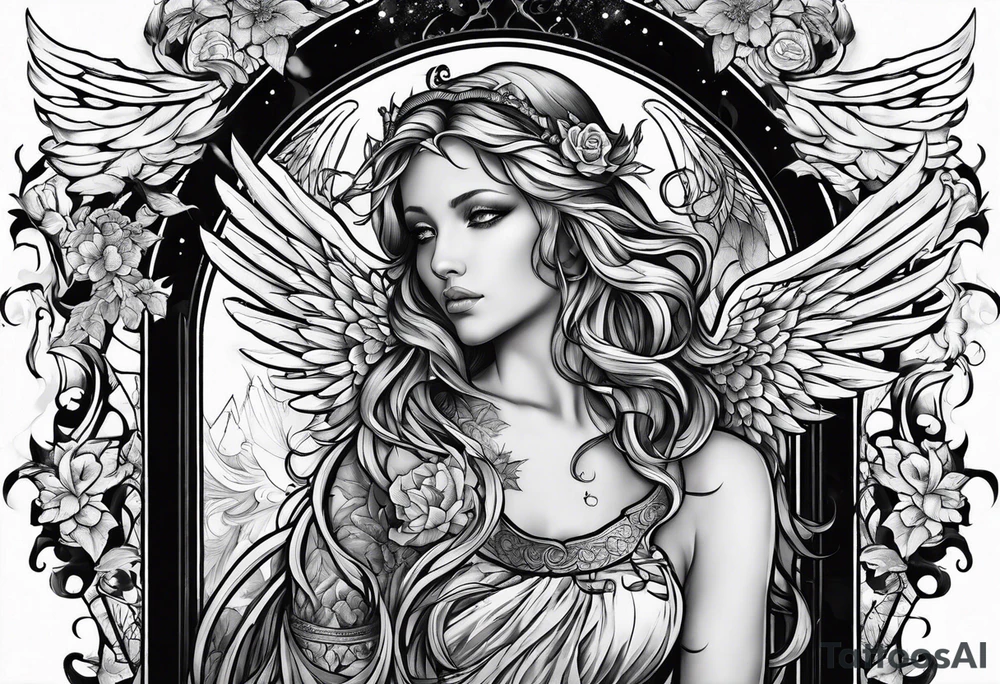 Angels with abyss tattoo idea