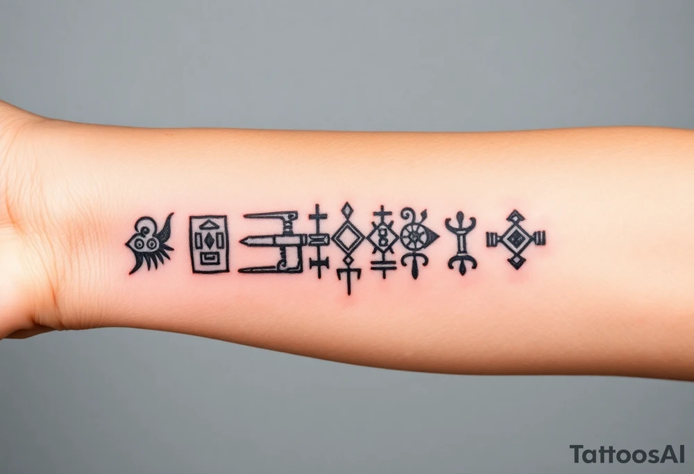 Ecuadorian Inca symbols glyphs tattoo idea