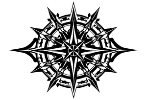 Double layered compass rose tattoo idea