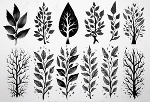 Double tree forearm alive with leaves tattoo idea