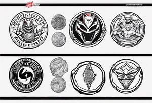 mighty morphin power rangers red rnager power coin and the word christopher tattoo idea