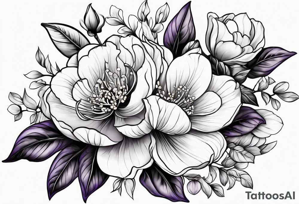 Floral design with a  lilac tattoo idea