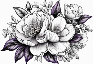 Floral design with a  lilac tattoo idea