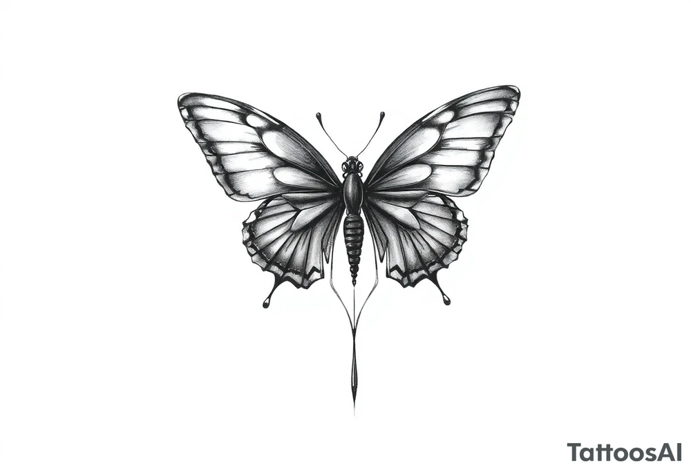 Dark Butterfly tattoo on a neck tattoo idea
