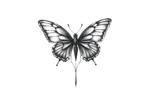 Dark Butterfly tattoo on a neck tattoo idea