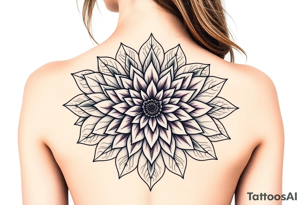 Dahlia mandala tattoo idea