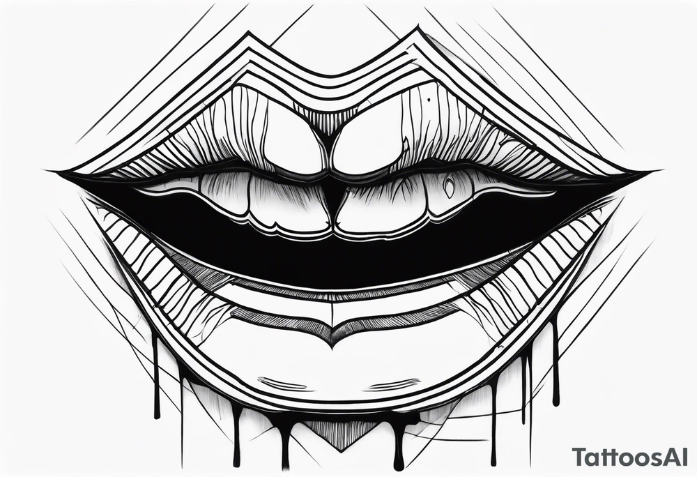 Draw me a mouth with black smoke coming out of it tattoo idea