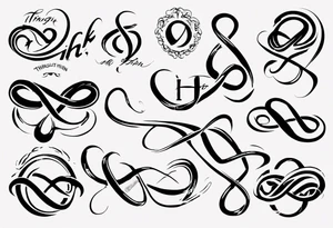text "Through thick & thin". written in the shape of an infinity sign tattoo idea