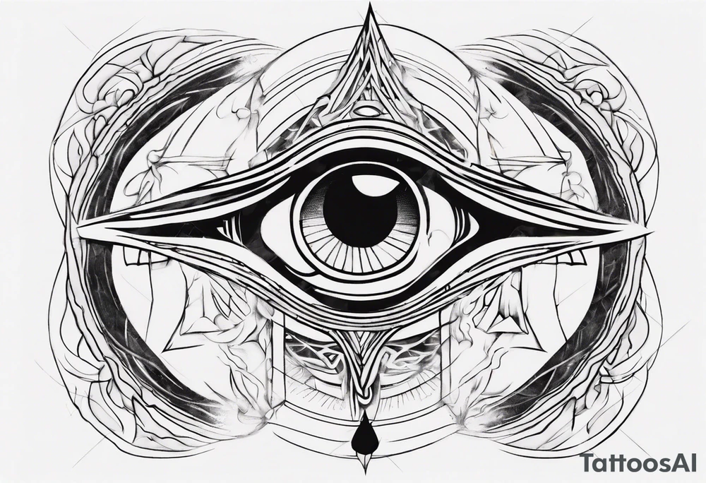 Third eye abstract fine line sketch style. tattoo idea