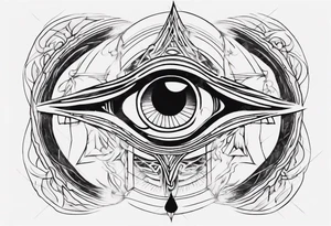Third eye abstract fine line sketch style. tattoo idea