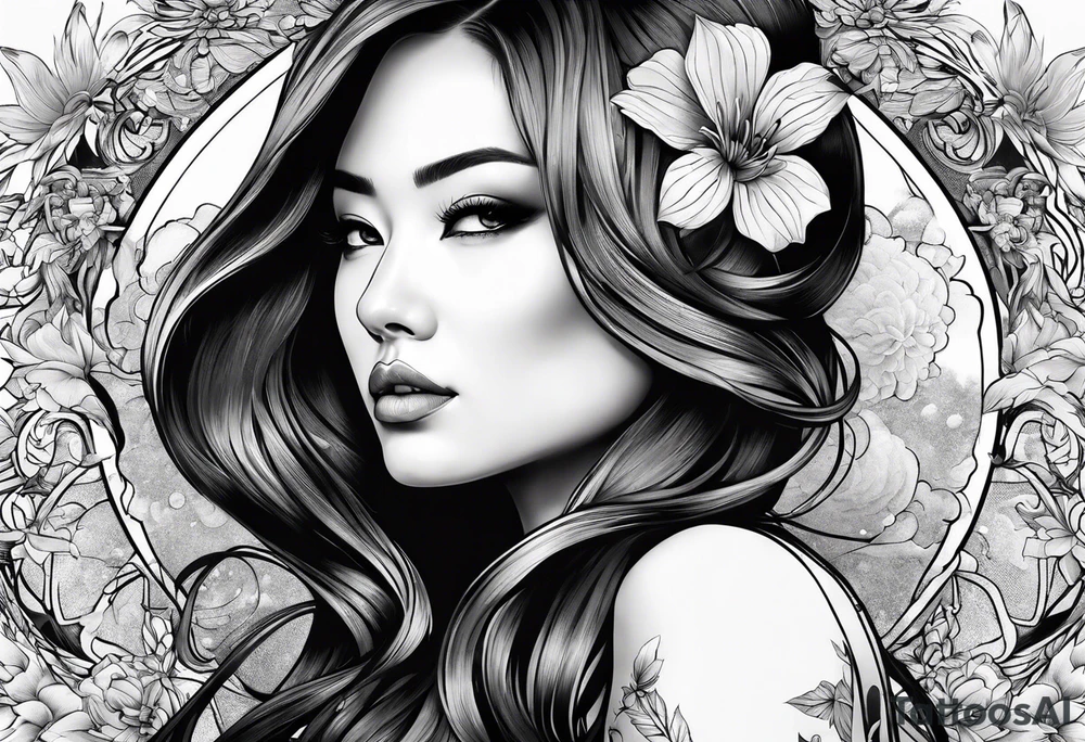 woman with boobs tattoo idea