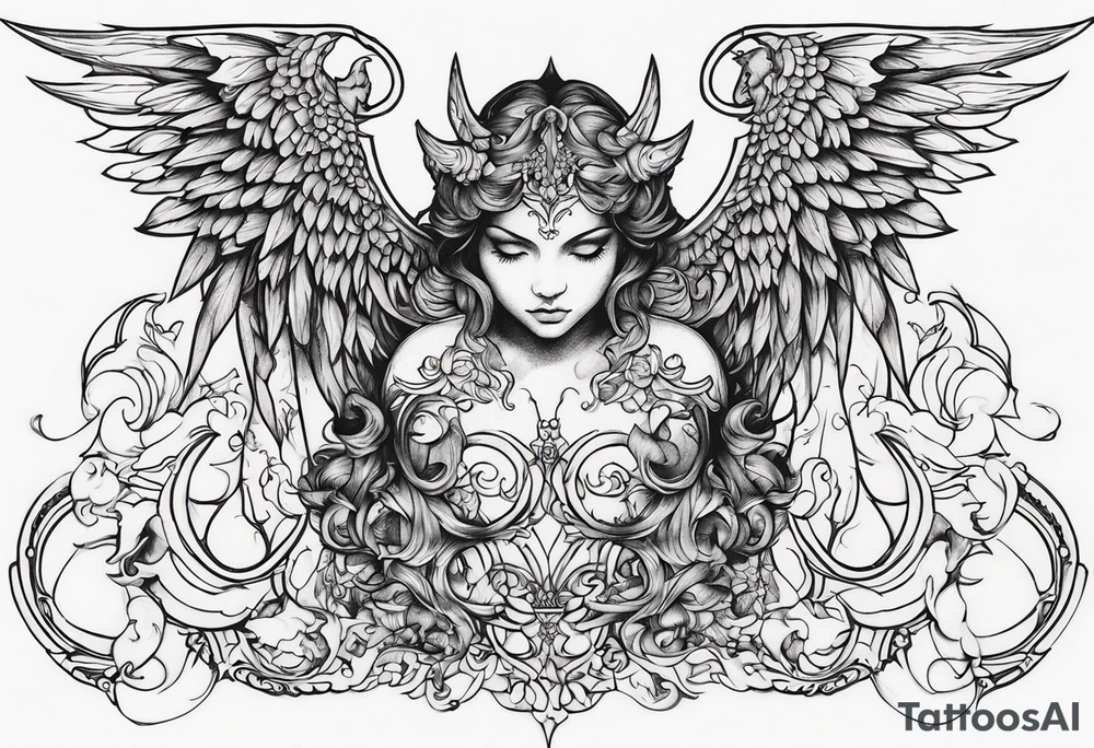angels demons tattoo idea