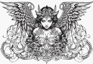 angels demons tattoo idea