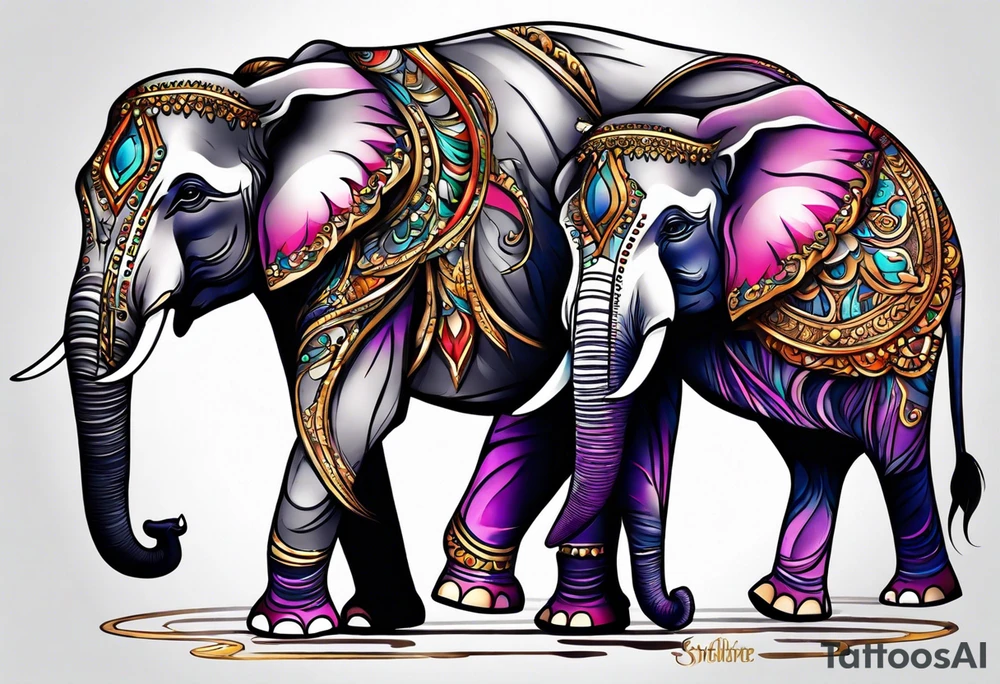 mother daughter , elephants tattoo idea