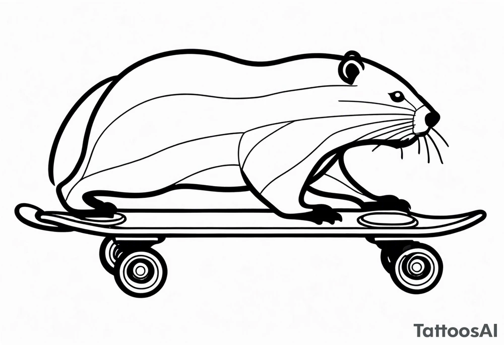 Beaver on a skateboard tattoo idea