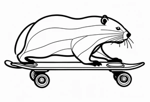 Beaver on a skateboard tattoo idea