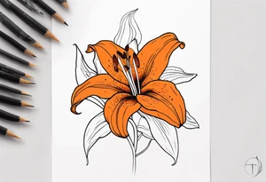 orange tiger lily tattoo idea