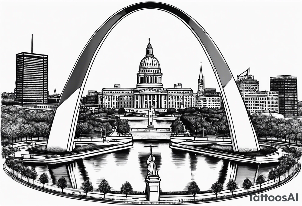 saint louis arch with cardinals tattoo idea