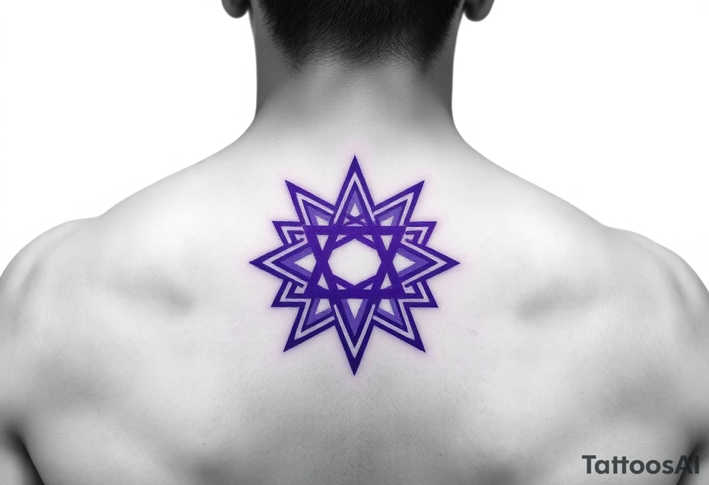 3D merkaba symbol colored light purple tattoo idea