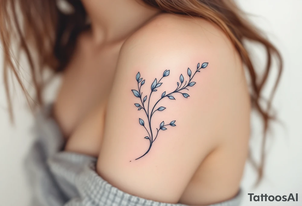 Cursive 25.02.1999 flowing along the spine in cool gray with a hint of icy blue. tattoo idea