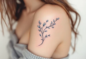 Cursive 25.02.1999 flowing along the spine in cool gray with a hint of icy blue. tattoo idea