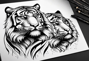 tiger standing up tattoo idea