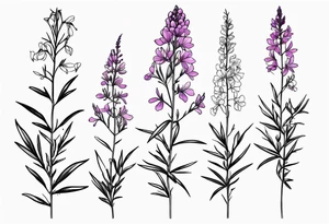 Fireweed plant thin minimalistic tattoo idea