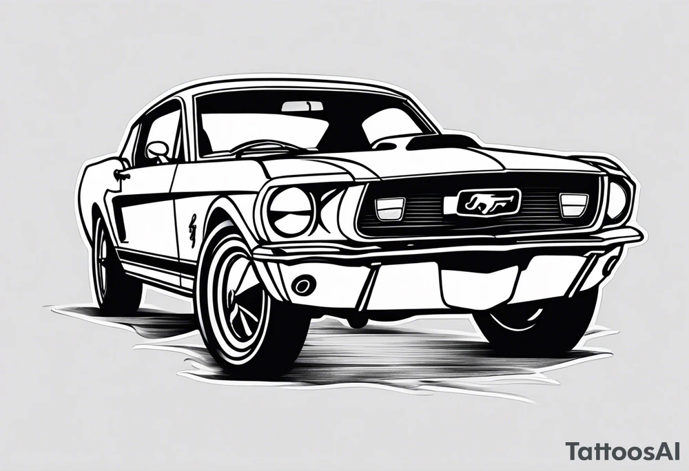 Vintage Ford mustang tattoo idea