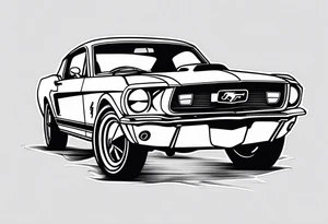 Vintage Ford mustang tattoo idea