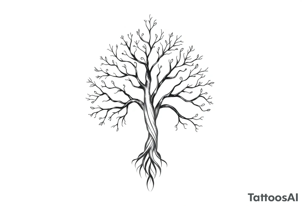mystical tree of life tattoo idea