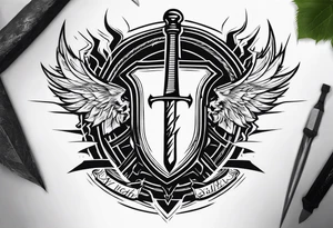 Valhalla sword shield lightning tattoo idea