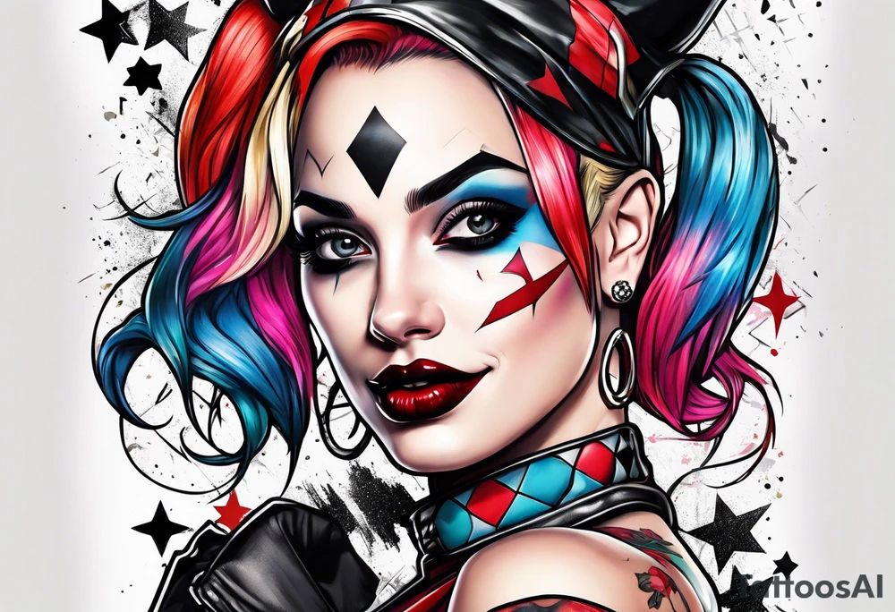 Pinup Harley Quinn tattoo idea