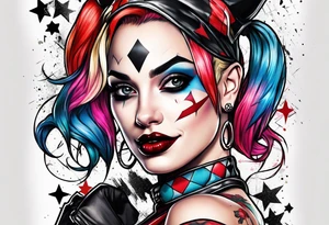 Pinup Harley Quinn tattoo idea