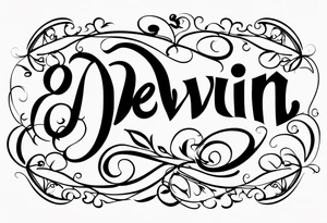 devin name tattoo dainty and feminine tattoo idea
