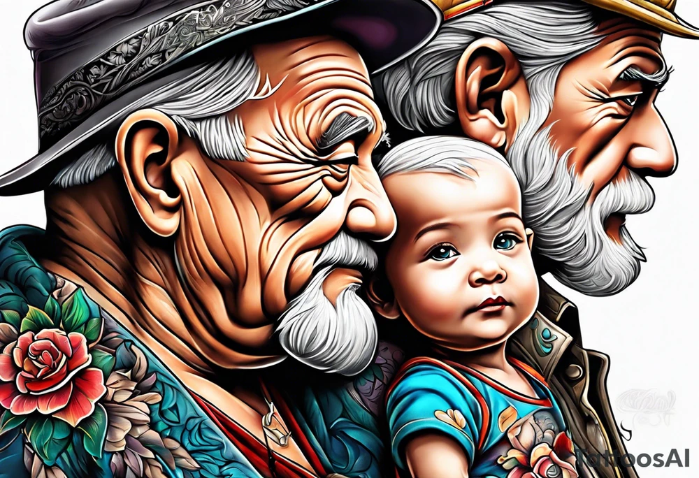 Older man with grandson tattoo idea