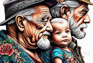 Older man with grandson tattoo idea